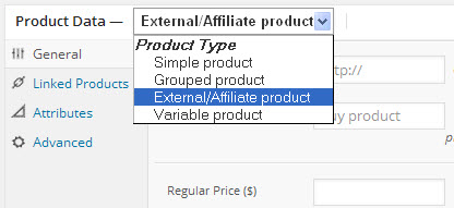 WooCommerence-ProductTypeExternalDropDown