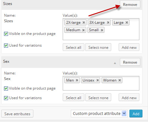 WooCommerence-ProductTypeVariableAttributeRemove
